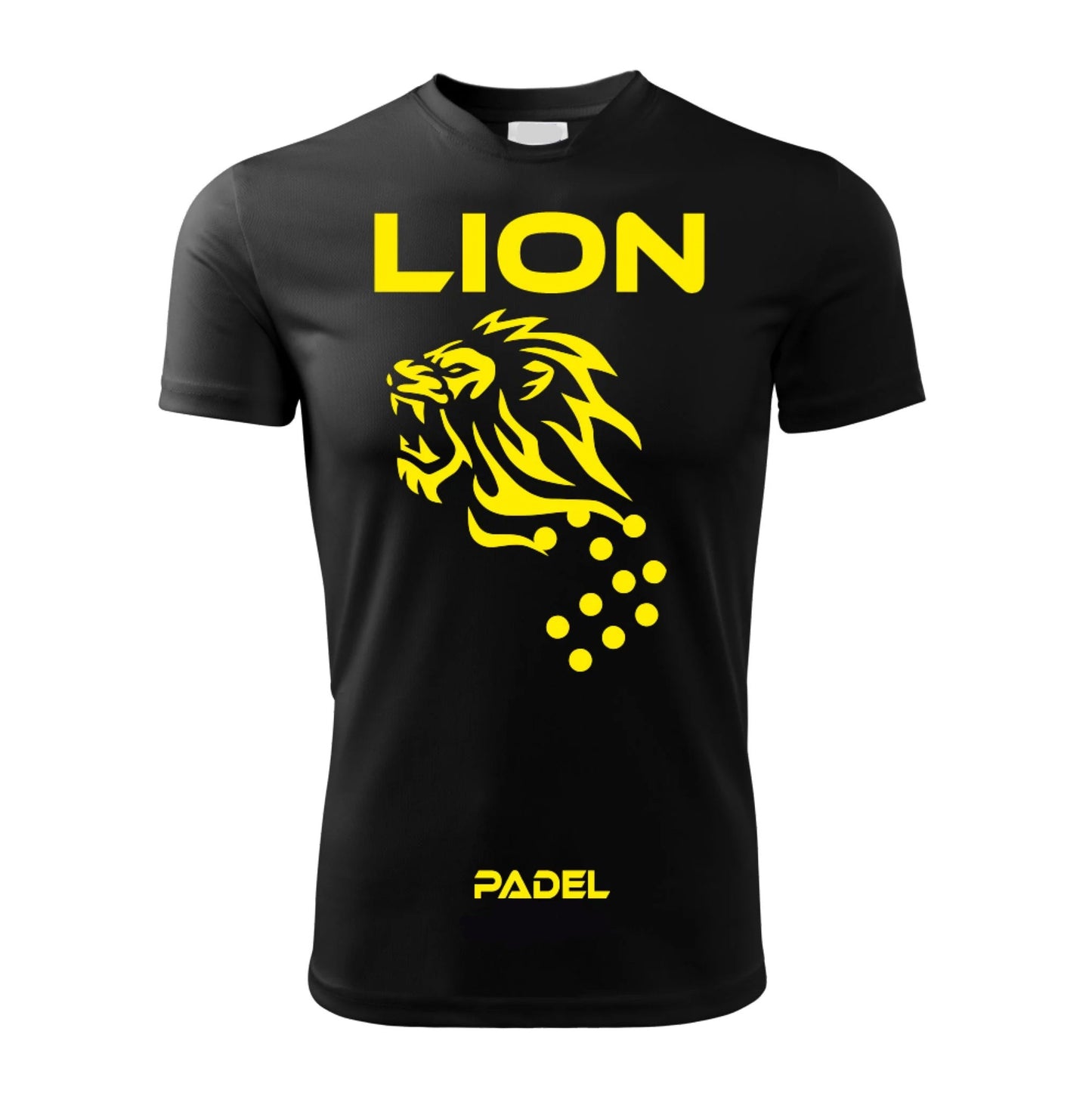 T-Shirt PADEL in Tessuto Dry Fit UNISEX - Leone - Elasticizzato e Traspirante Maglietta Maglia Sport Super vestibilità Top qualità