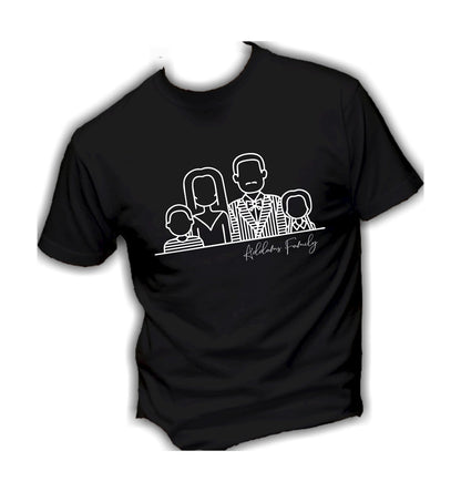 T-Shirt Uomo Donna & Bambino - LA FAMIGLIA ADDAMS - Maglietta Maglia Tshirt Super vestibilità Top qualità