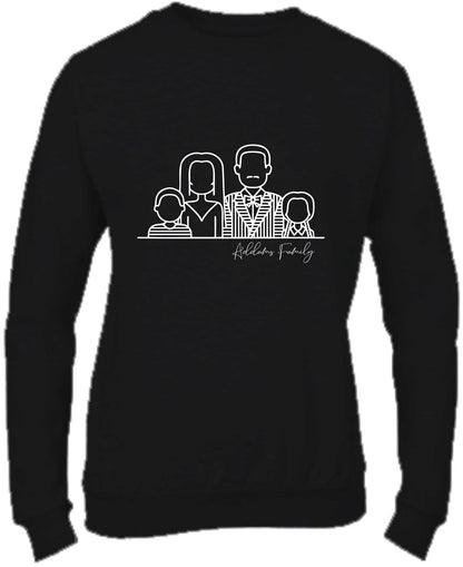 Felpa Girocollo UOMO, DONNA & BAMBIN - LA FAMIGLIA ADDAMS - Super vestibilità Top qualità