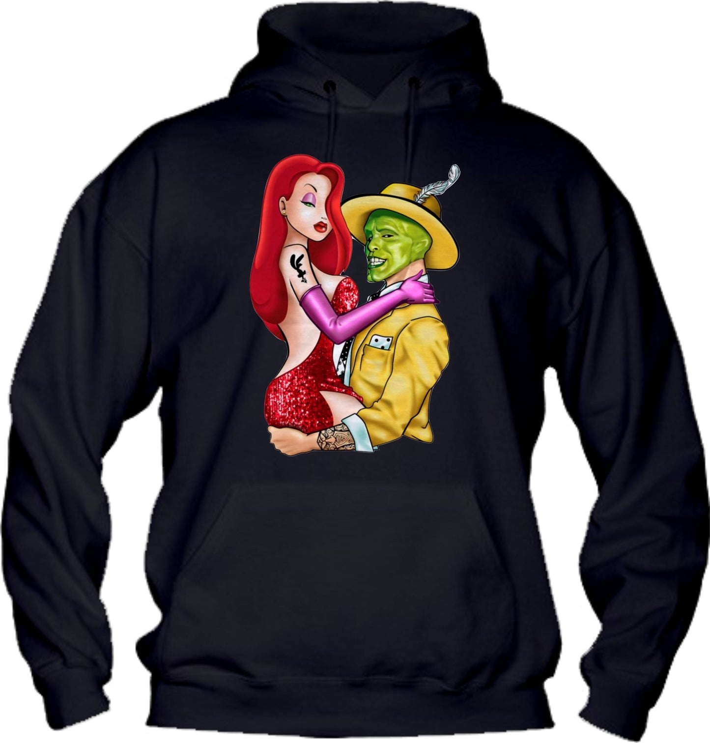 Felpa con cappuccio UOMO, DONNA & BAMBIN - JESSICA RABBIT E THE MASK - Super vestibilità Top qualità