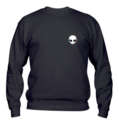 Felpa Girocollo UOMO, DONNA & BAMBIN - ALIEN GLITCH - Super vestibilità Top qualità - Social Crazy