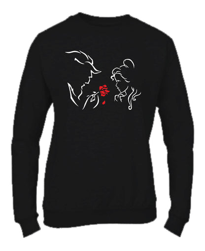 Felpa Girocollo DONNA & BAMBIN - LA BELLA E LA BESTIA - Super vestibilità Top qualità