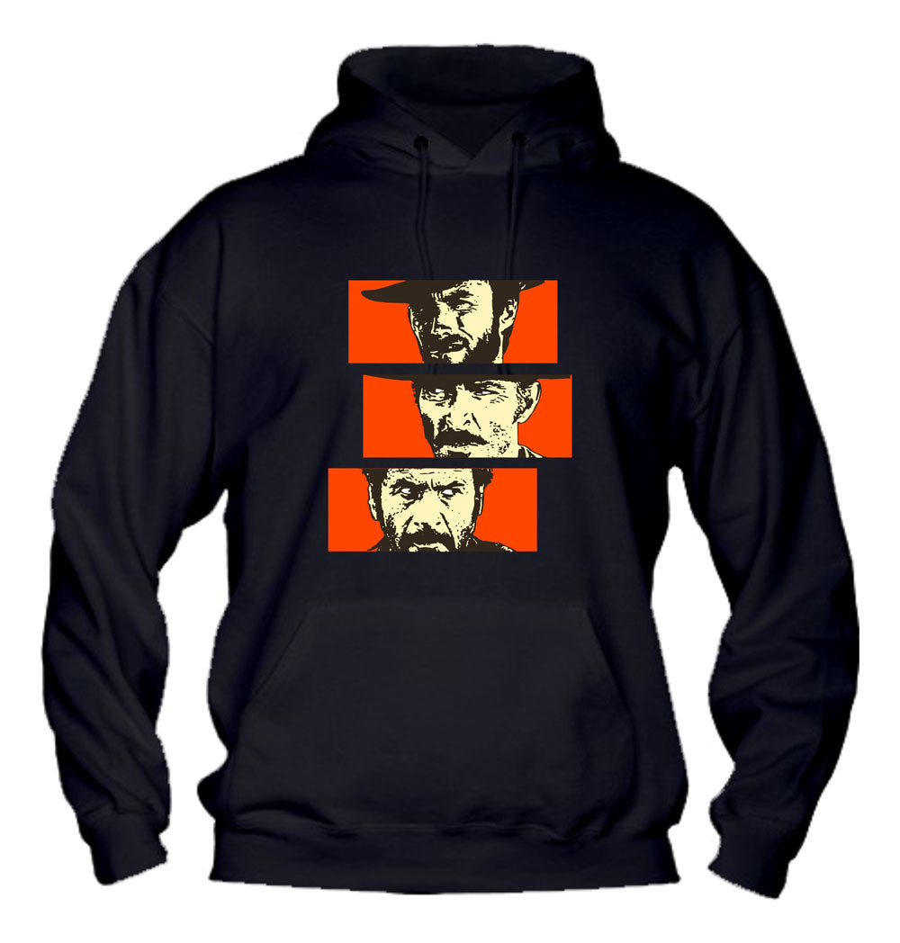 Felpa con cappuccio UOMO, DONNA & BAMBIN - IL BUONO IL BRUTTO IL CATTIVO - Super vestibilità Top qualità