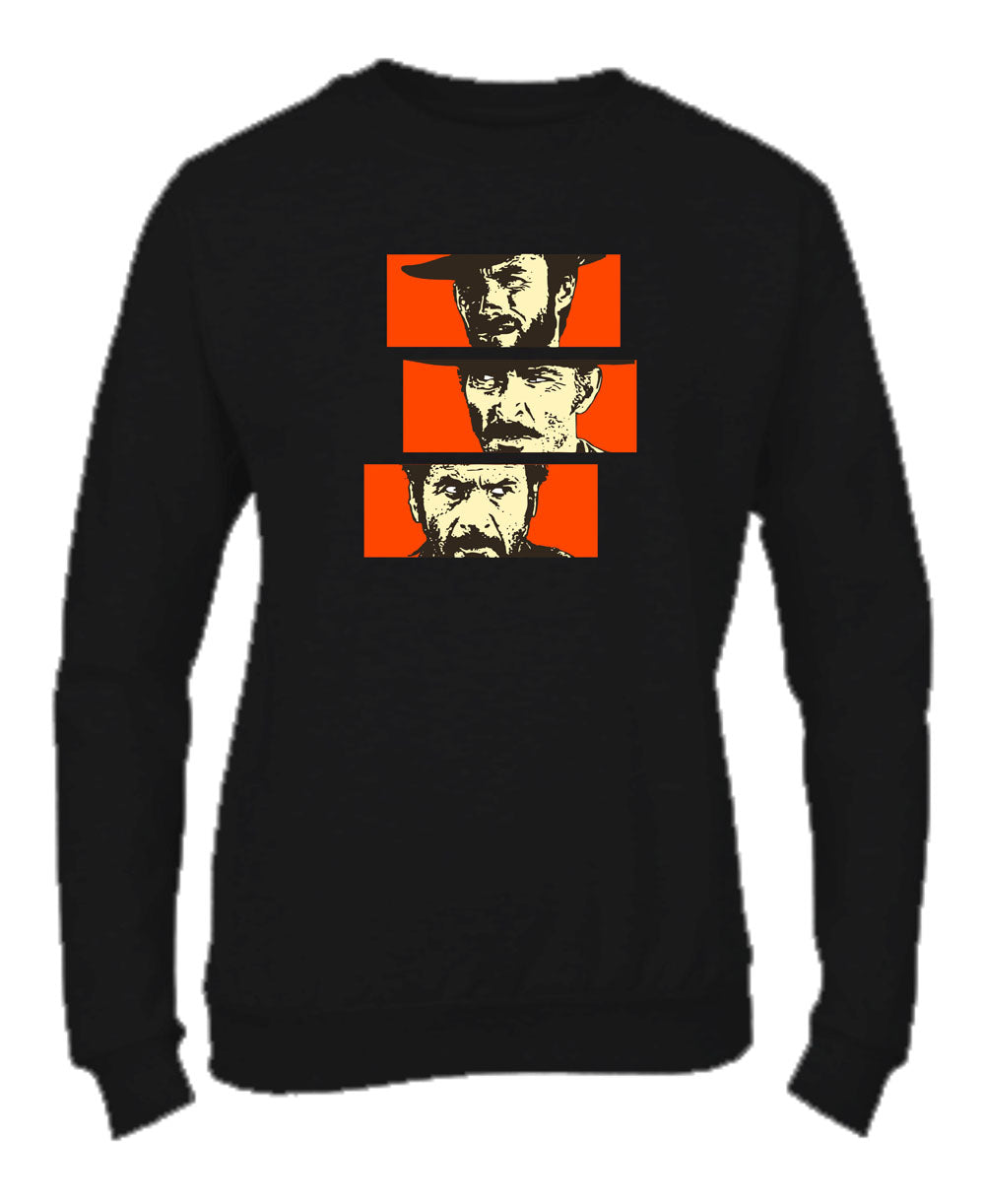 Felpa Girocollo UOMO, DONNA & BAMBIN - IL BUONO IL BRUTTO IL CATTIVO - Super vestibilità Top qualità