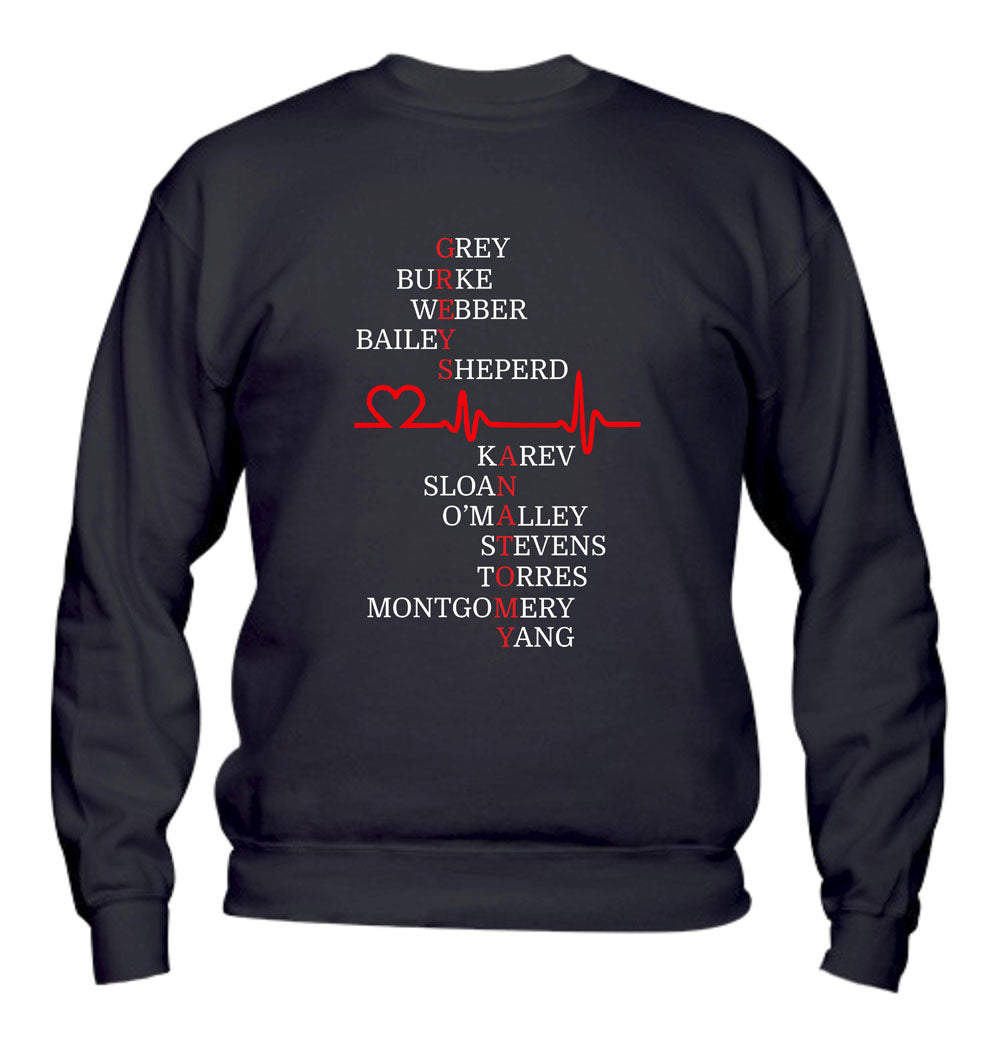 Felpa Girocollo UOMO, DONNA & BAMBIN - GREY'S ANATOMY - Super vestibilità Top qualità