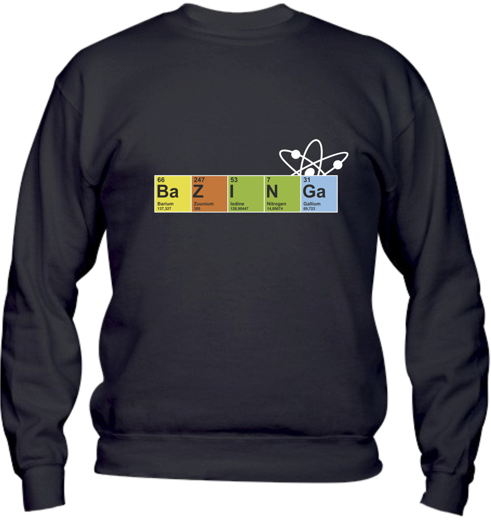 Felpa Girocollo UOMO, DONNA & BAMBIN - BAZINGA CHIMICA - Super vestibilità Top qualità - Social Crazy