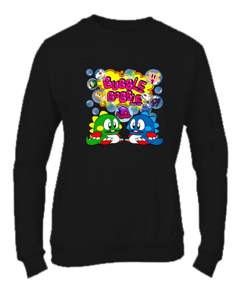 Felpa Girocollo UOMO, DONNA & BAMBIN - BUBBLE BOBBLE - Super vestibilità Top qualità