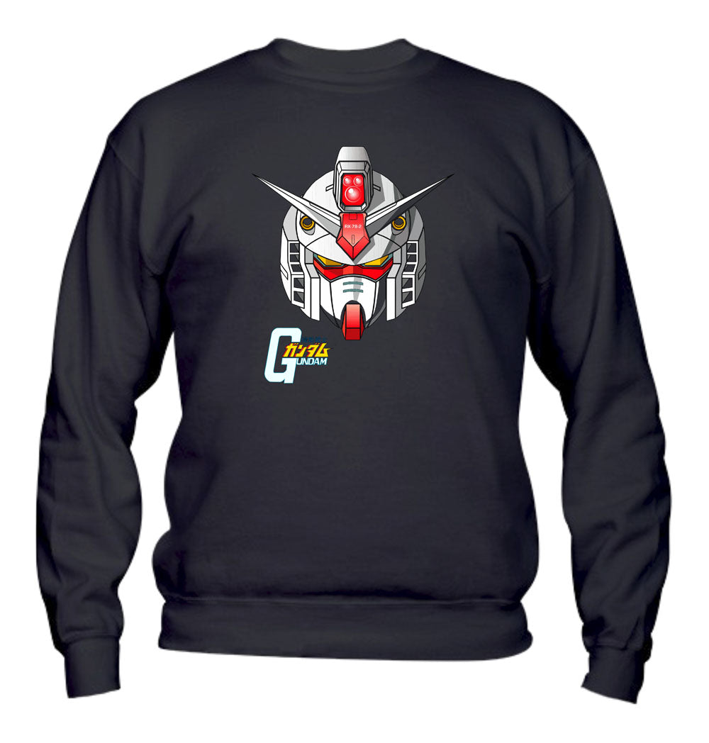 Felpa Girocollo UOMO, DONNA & BAMBIN - GUNDAM HEAD - Super vestibilità Top qualità