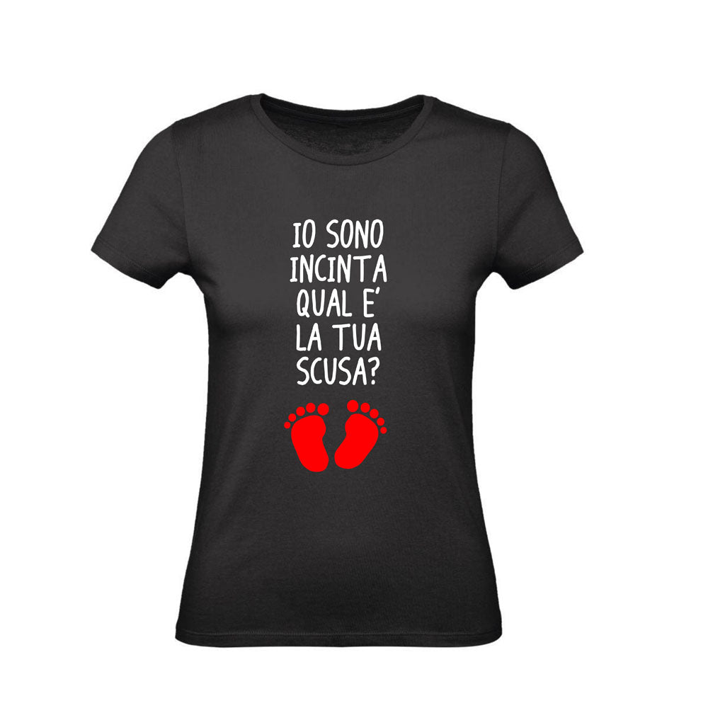 T-Shirt Uomo Donna & Bambino - IO SONO INCINTA QUAL'È LA TUA SCUSA- Maglietta Maglia Tshirt Super vestibilità Top qualità - Social Crazy