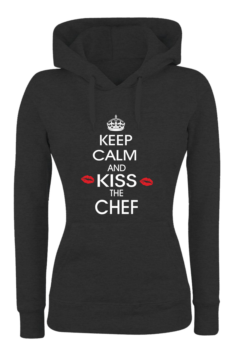 Felpa con cappuccio UOMO, DONNA & BAMBIN - KEEP CALM AND KISS THE CHEF - Super vestibilità Top qualità