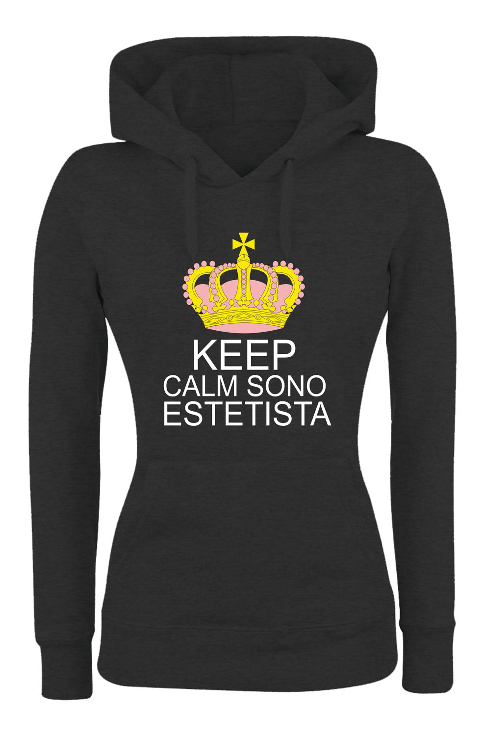 Felpa con cappuccio DONNA - KEEP CALM SONO ESTETISTA - Super vestibilità Top qualità