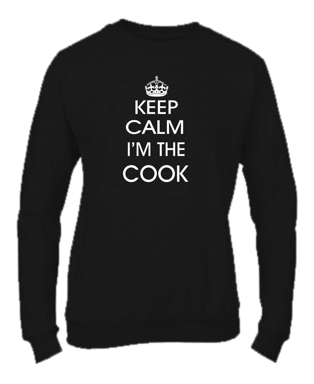 Felpa Girocollo UOMO, DONNA & BAMBIN - KEEP CALM I'M THE COOK - Super vestibilità Top qualità