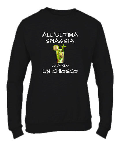 Felpa Girocollo UOMO, DONNA & BAMBIN - ALL'ULTIMA SPIAGGIA - Super vestibilità Top qualità - Social Crazy