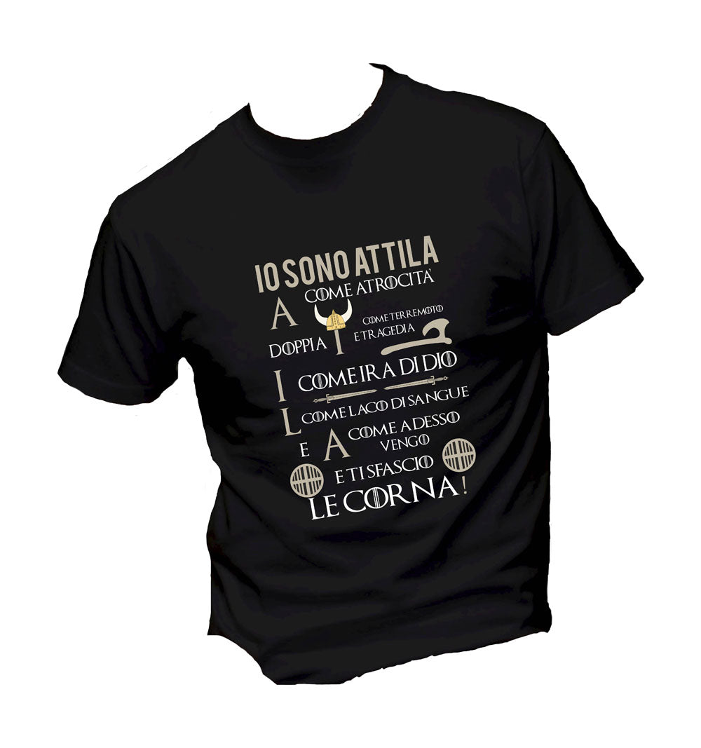 T-Shirt Uomo Donna & Bambino - IO SONO ATTILA - Maglietta Maglia Tshirt Super vestibilità Top qualità