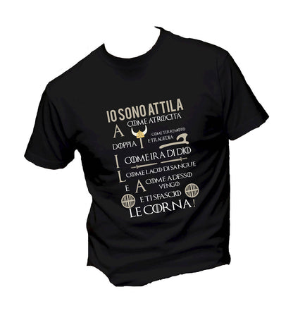 T-Shirt Uomo Donna & Bambino - IO SONO ATTILA - Maglietta Maglia Tshirt Super vestibilità Top qualità