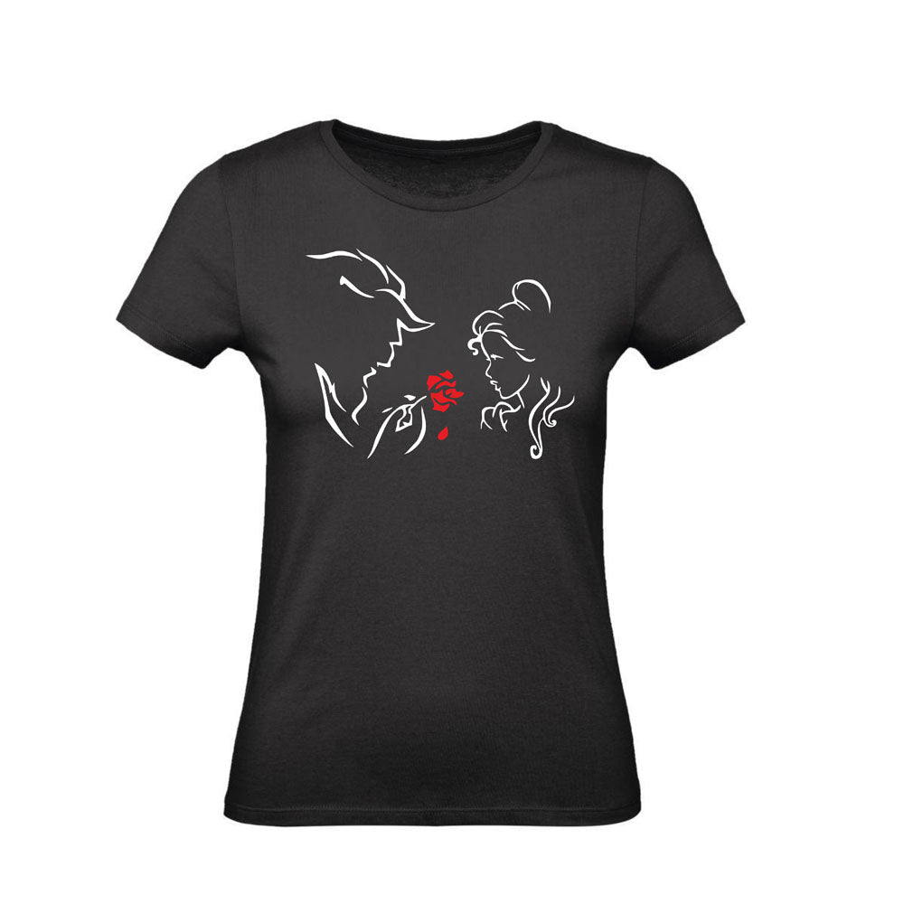 T-Shirt  Donna & Bambino - LA BELLA E LA BESTIA - Maglietta Maglia Tshirt Super vestibilità Top qualità