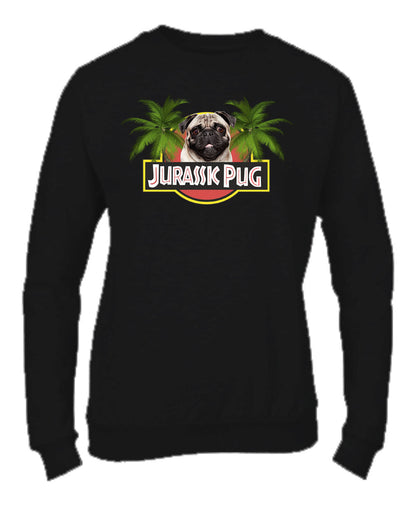 Felpa Girocollo UOMO, DONNA & BAMBIN - JURASSIC PUG - Super vestibilità Top qualità