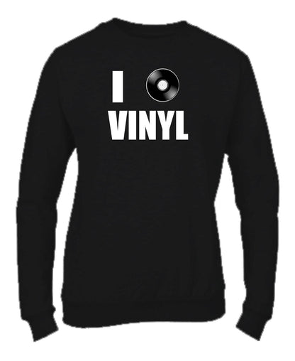 Felpa Girocollo UOMO, DONNA & BAMBIN - I LOVE VINYLS - Super vestibilità Top qualità - Social Crazy