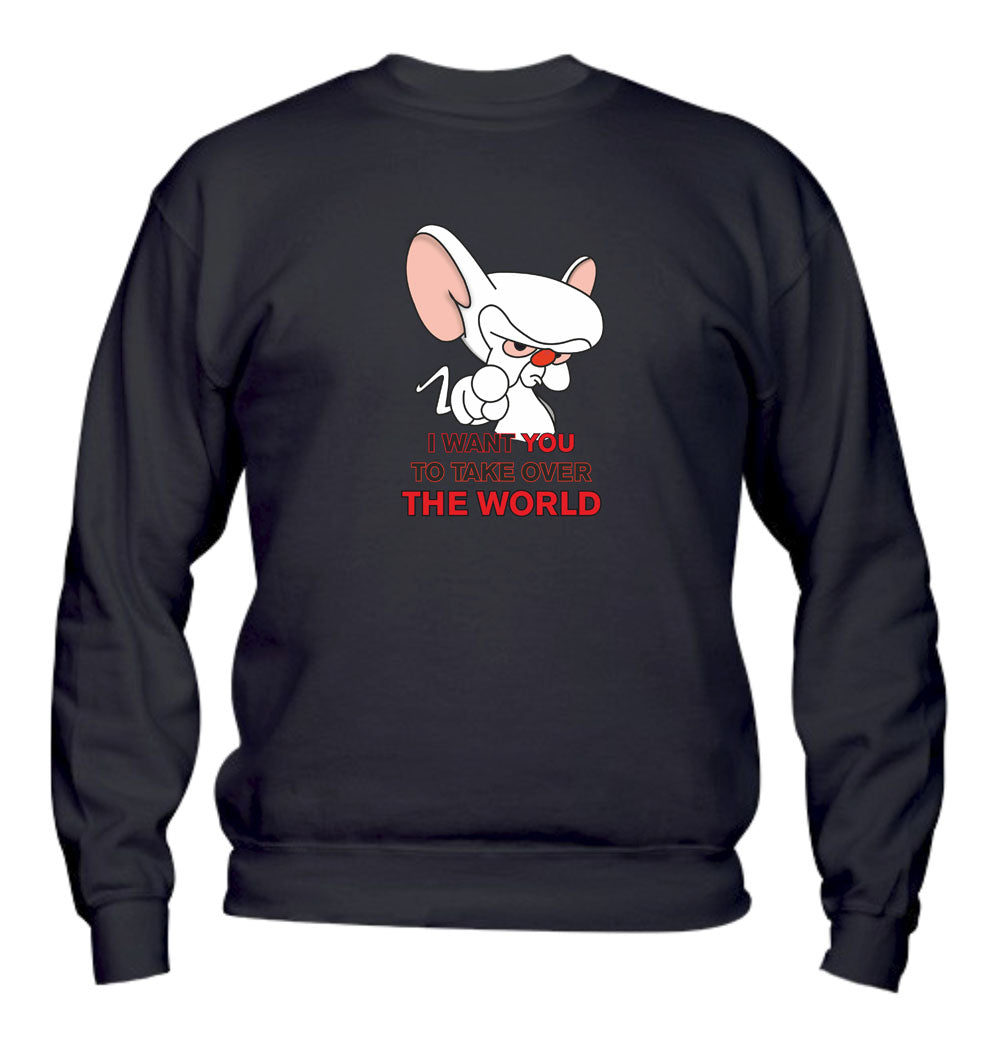 Felpa Girocollo UOMO, DONNA & BAMBIN - I WANT YOU TO TAKE OVER THE WORLD - Super vestibilità Top qualità