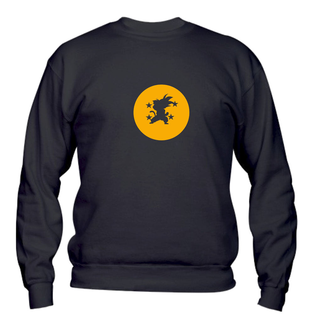 Felpa Girocollo UOMO, DONNA & BAMBIN - GOKU - SFERA DEL DRAGO - Super vestibilità Top qualità