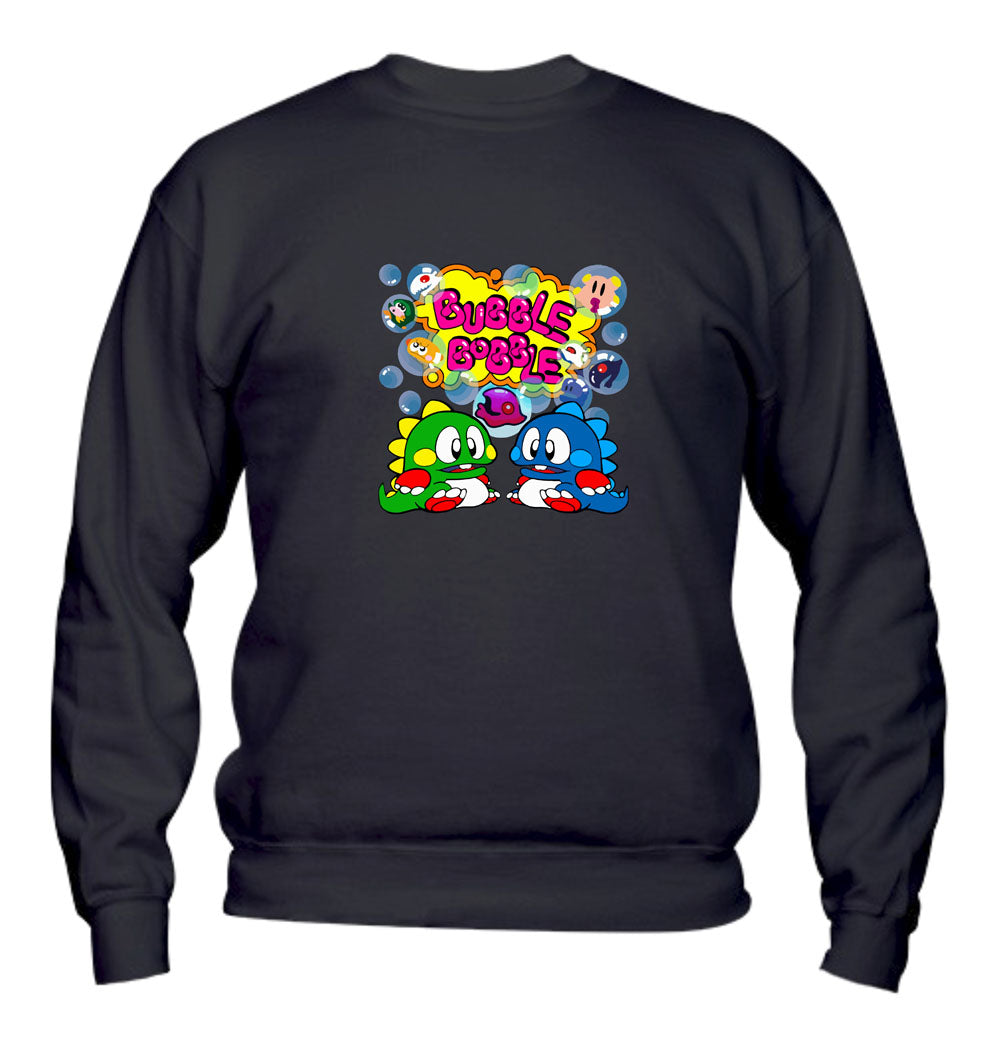 Felpa Girocollo UOMO, DONNA & BAMBIN - BUBBLE BOBBLE - Super vestibilità Top qualità