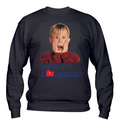 Felpa Girocollo UOMO, DONNA & BAMBIN - A TE E FAMIGLIA - Super vestibilità Top qualità - Social Crazy