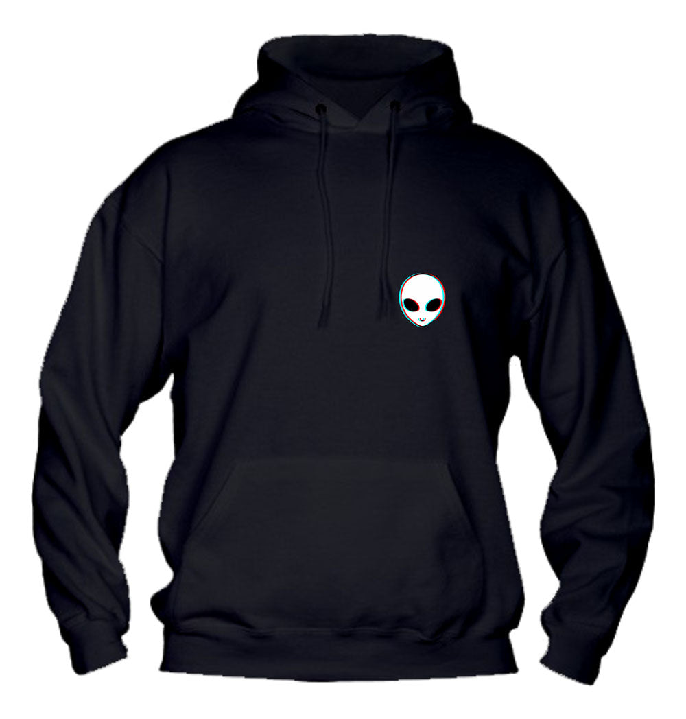 Felpa con cappuccio UOMO, DONNA & BAMBIN - ALIEN GLITCH - Super vestibilità Top qualità - Social Crazy