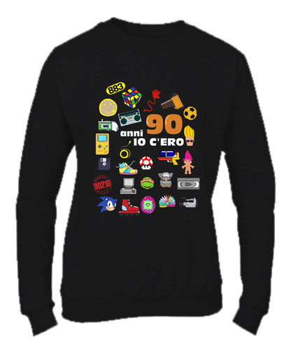 Felpa Girocollo UOMO, DONNA & BAMBIN - ANNI 90 - Super vestibilità Top qualità - Social Crazy