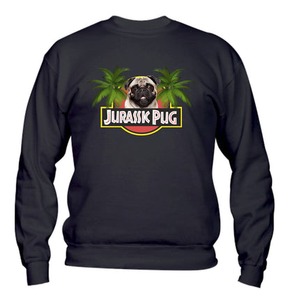 Felpa Girocollo UOMO, DONNA & BAMBIN - JURASSIC PUG - Super vestibilità Top qualità