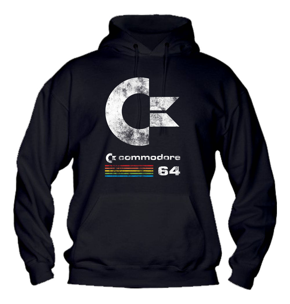 Felpa con cappuccio UOMO, DONNA & BAMBIN - COMMODORE 64 - Super vestibilità Top qualità