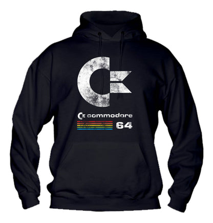 Felpa con cappuccio UOMO, DONNA & BAMBIN - COMMODORE 64 - Super vestibilità Top qualità