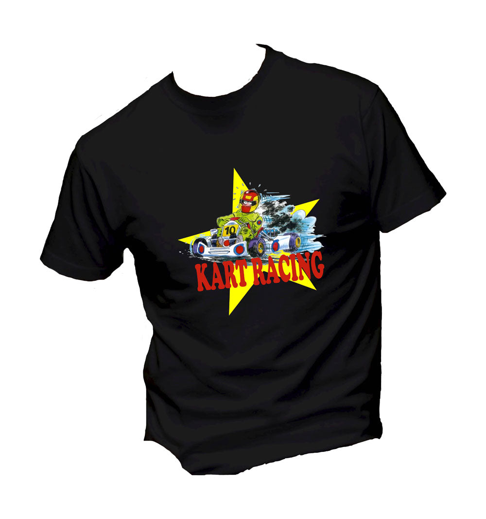 T-Shirt Uomo Donna & Bambino - KARTING RACING - Maglietta Maglia Tshirt Super vestibilità Top qualità