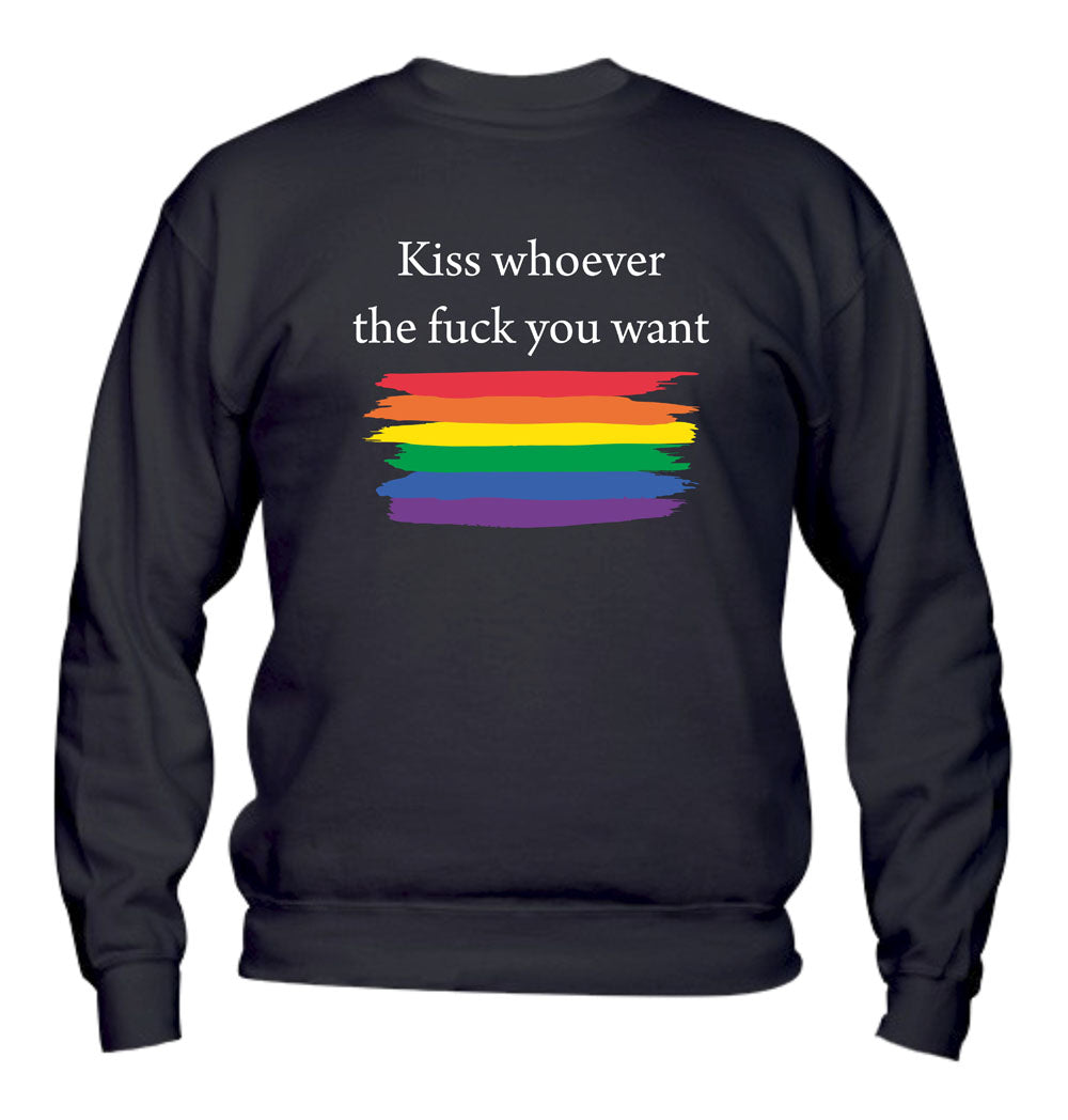 Felpa Girocollo UOMO, DONNA & BAMBIN - KISS WHOEVER - Super vestibilità Top qualità