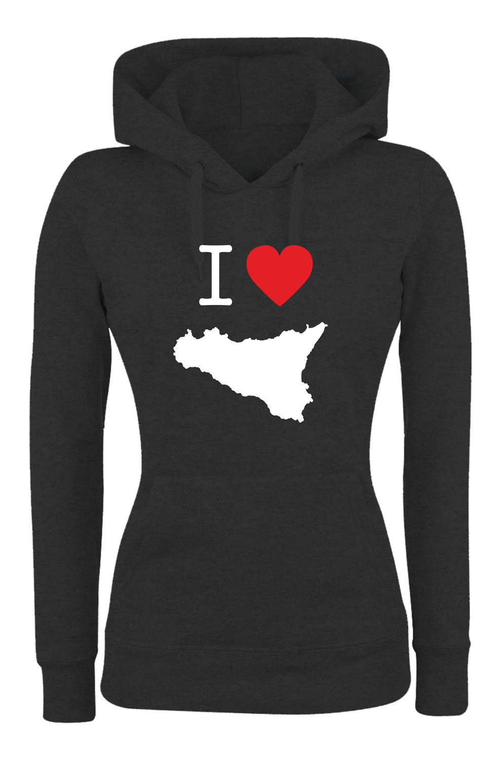 Felpa con cappuccio UOMO, DONNA & BAMBIN - I LOVE SICILIA - Super vestibilità Top qualità