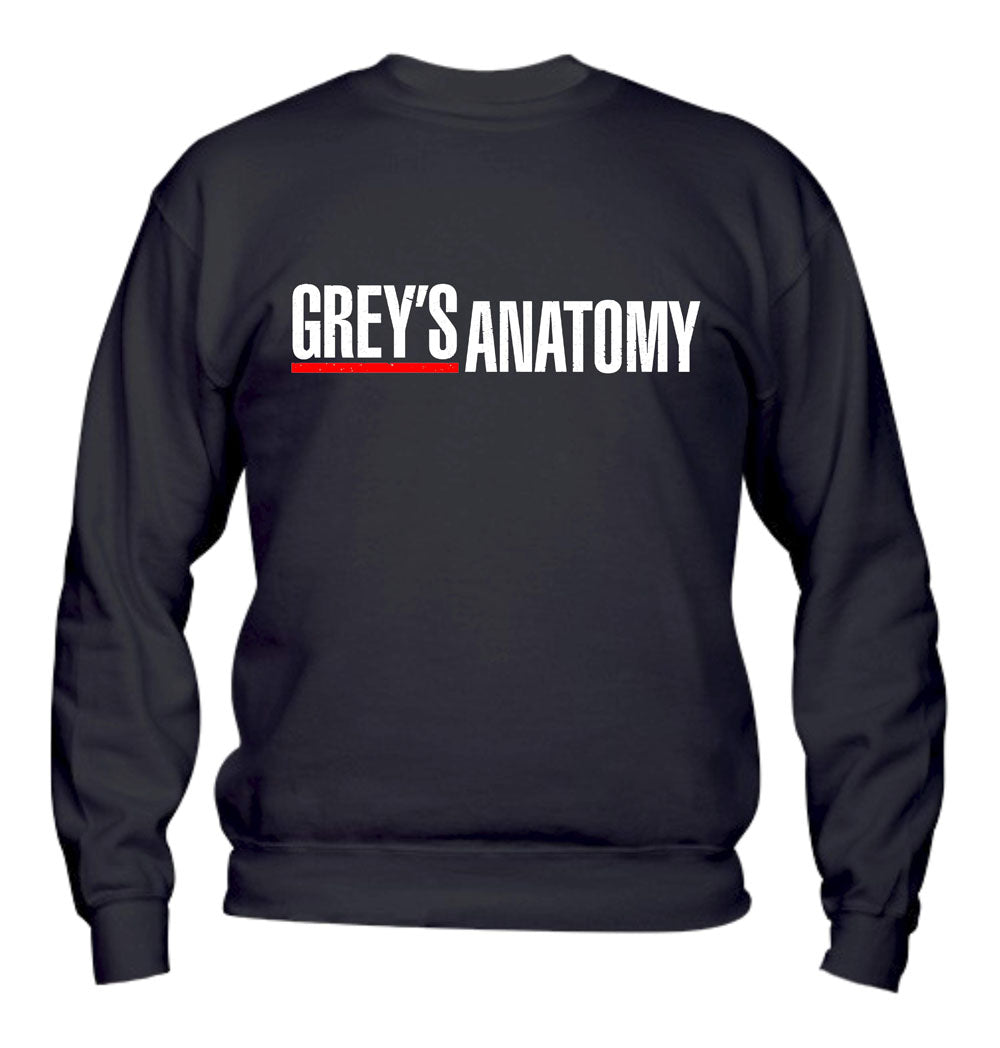 Felpa Girocollo UOMO, DONNA & BAMBIN - GREY'S ANATOMY LOGO - Super vestibilità Top qualità