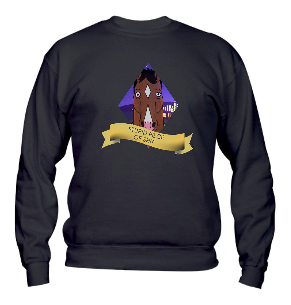 Felpa Girocollo UOMO, DONNA & BAMBIN - BOJACK HORSEMAN - Super vestibilità Top qualità - Social Crazy