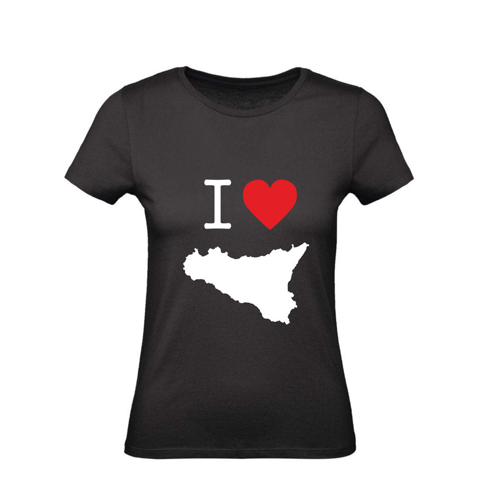 T-Shirt Uomo, Donna & Bambino - I LOVE SICILIA - Maglietta Maglia Tshirt Super vestibilità Top qualità