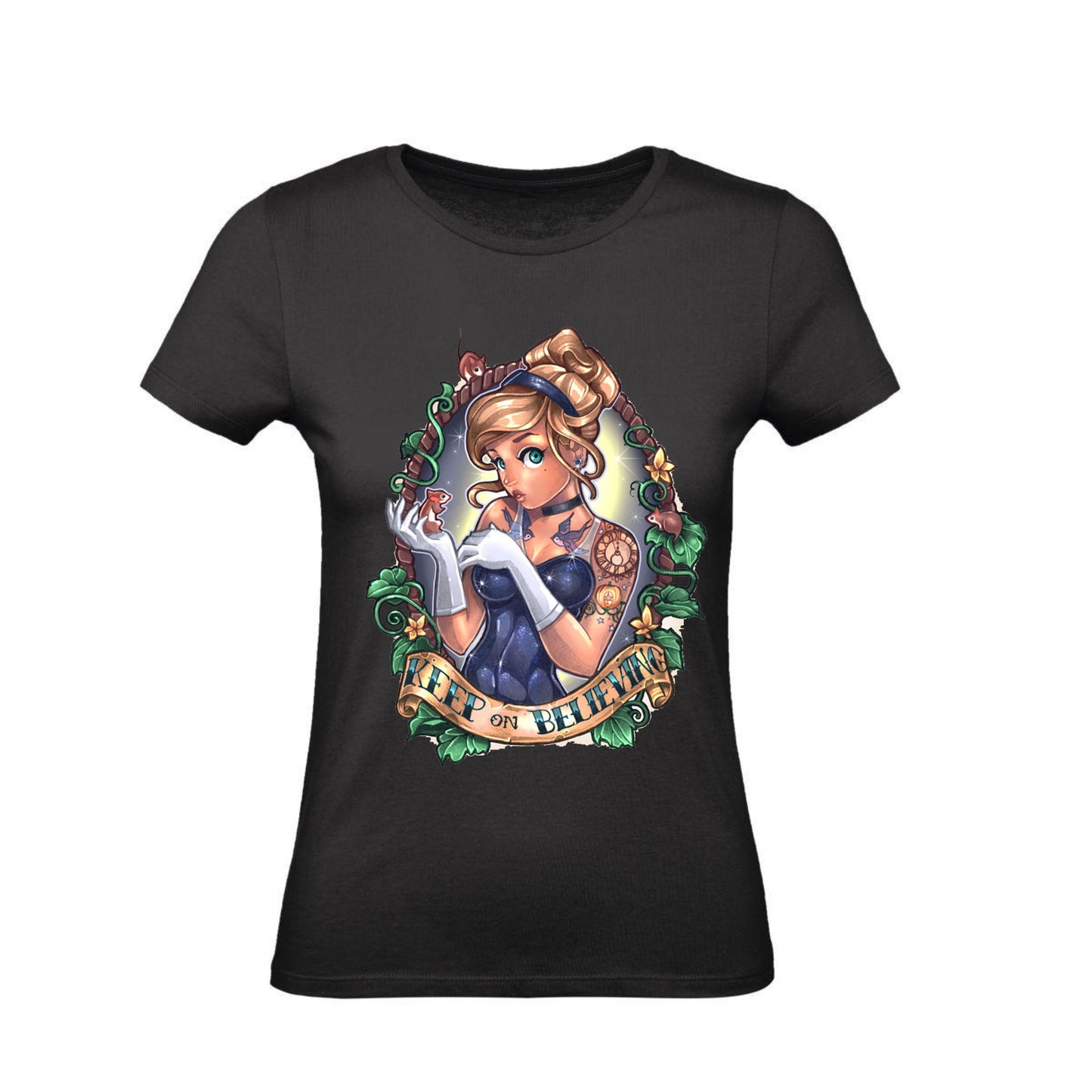 T-Shirt Donna & Bambino - CENERENTOLA TATUATA - Maglietta Maglia Tshirt Super vestibilità Top qualità (copia)
