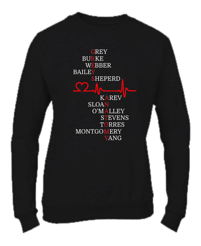 Felpa Girocollo UOMO, DONNA & BAMBIN - GREY'S ANATOMY - Super vestibilità Top qualità