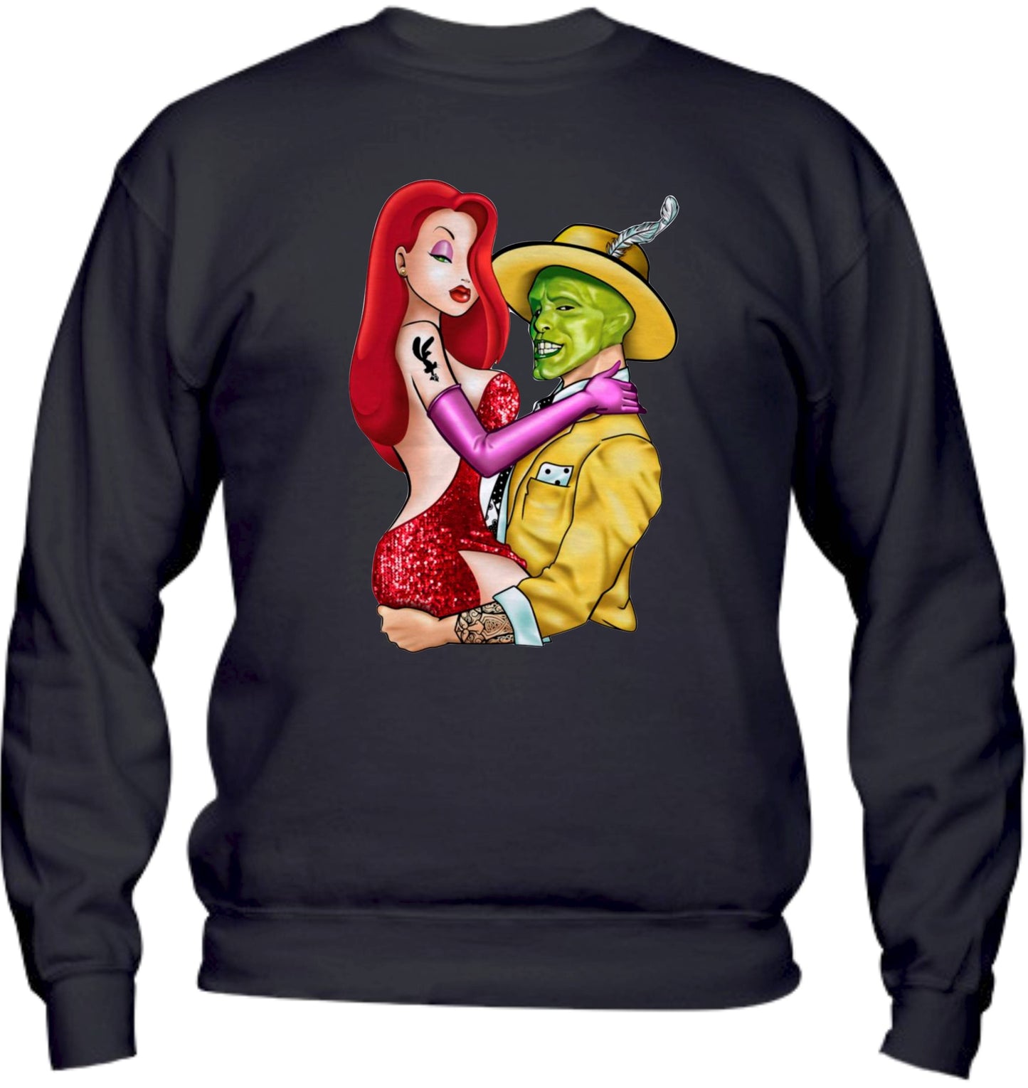 Felpa Girocollo UOMO, DONNA & BAMBIN - JESSICA RABBIT E THE MASK - Super vestibilità Top qualità