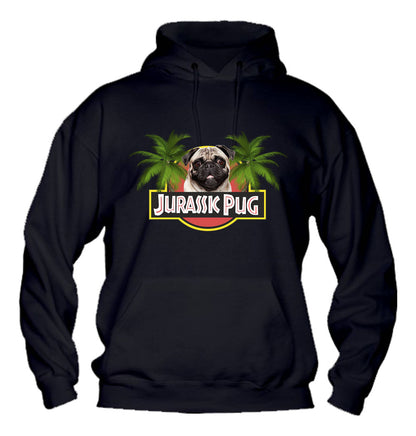 Felpa con cappuccio UOMO, DONNA & BAMBIN - JURASSIC PUG - Super vestibilità Top qualità