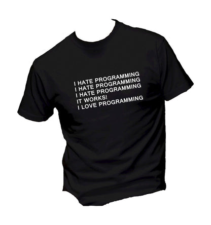 T-Shirt Uomo, Donna & Bambino - I HATE PROGRAMMING - Maglietta Maglia Tshirt Super vestibilità Top qualità - Social Crazy