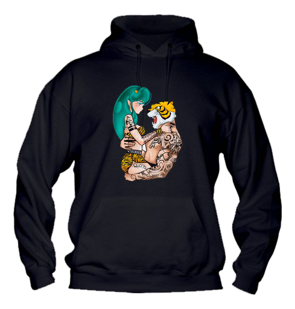 Felpa con cappuccio UOMO, DONNA & BAMBIN - LAMÙ E L'UOMO TIGRE - Super vestibilità Top qualità