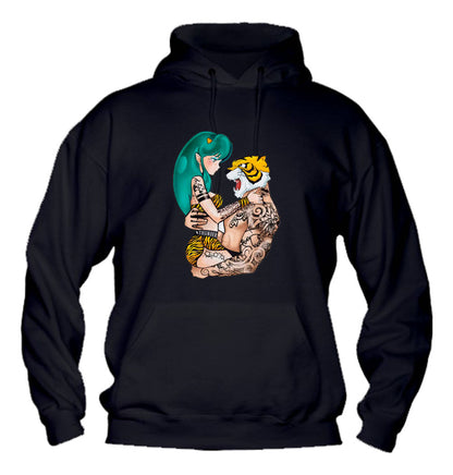 Felpa con cappuccio UOMO, DONNA & BAMBIN - LAMÙ E L'UOMO TIGRE - Super vestibilità Top qualità