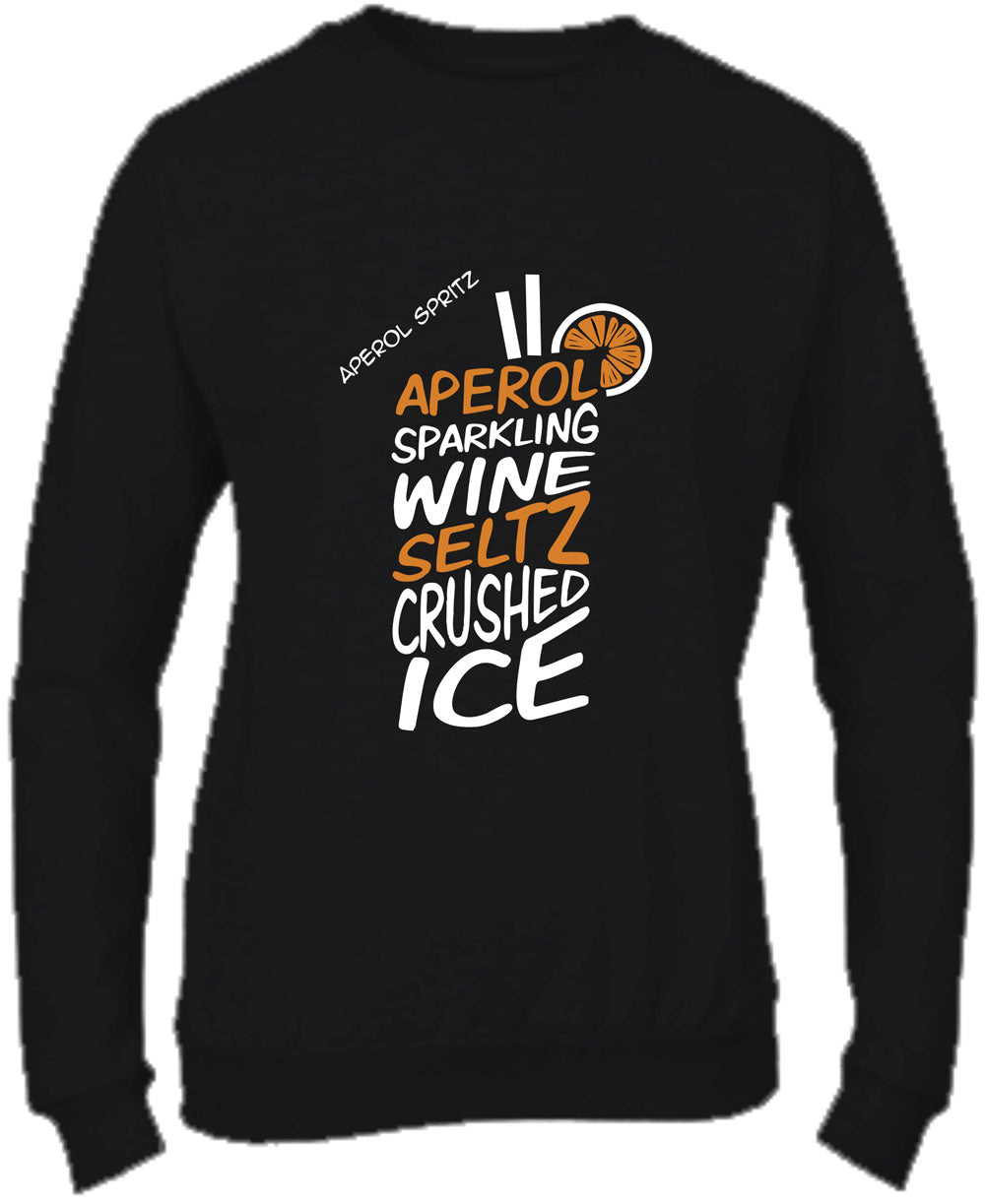 Felpa Girocollo UOMO, DONNA & BAMBIN - APEROL SPRITZ - Super vestibilità Top qualità - Social Crazy