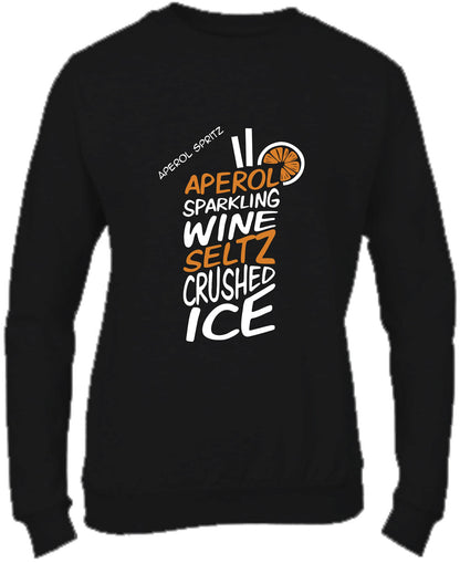 Felpa Girocollo UOMO, DONNA & BAMBIN - APEROL SPRITZ - Super vestibilità Top qualità - Social Crazy
