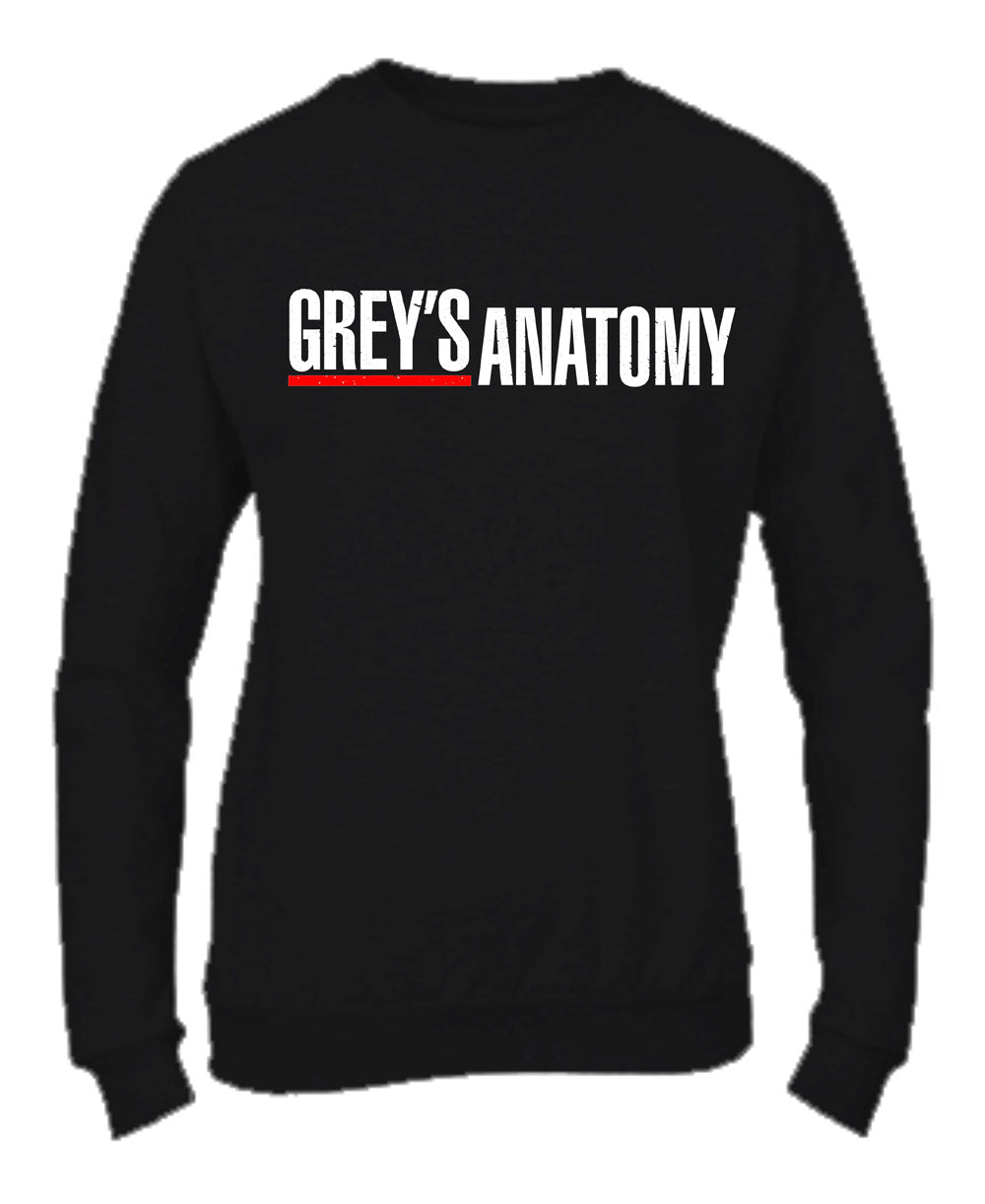 Felpa Girocollo UOMO, DONNA & BAMBIN - GREY'S ANATOMY LOGO - Super vestibilità Top qualità