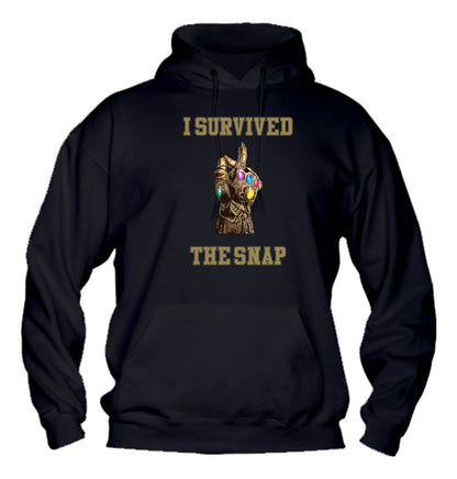 Felpa con cappuccio UOMO, DONNA & BAMBIN - I SURVIVED THE SNAP - Super vestibilità Top qualità