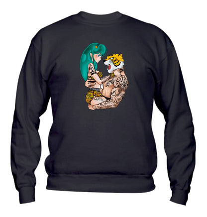 Felpa Girocollo UOMO, DONNA & BAMBIN - LAMÙ E L'UOMO TIGRE - Super vestibilità Top qualità