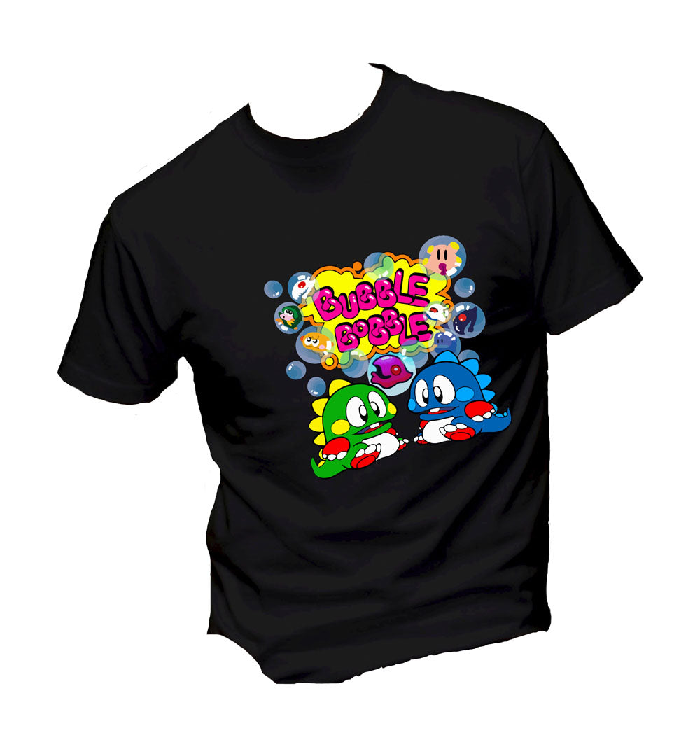 T-Shirt Uomo, Donna & Bambino - BUBBLE BOBBLE - Maglietta Maglia Tshirt Super vestibilità Top qualità